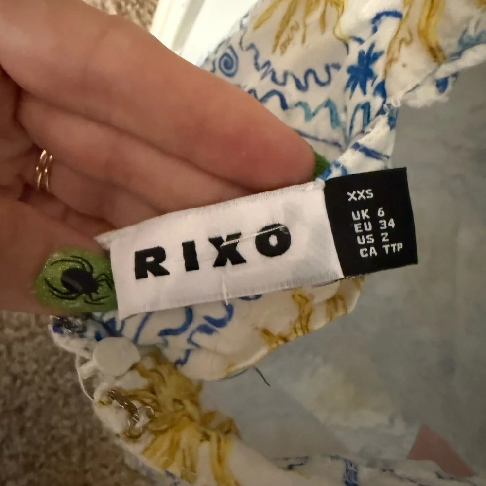 RIXO Yellow and Blue Patterned Mini Dress - Picture 6 of 6